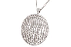 Crivelli Collar Colgante/Colgante de Diamantes de Oro Blanco de 18 Kt con Piezas Móviles