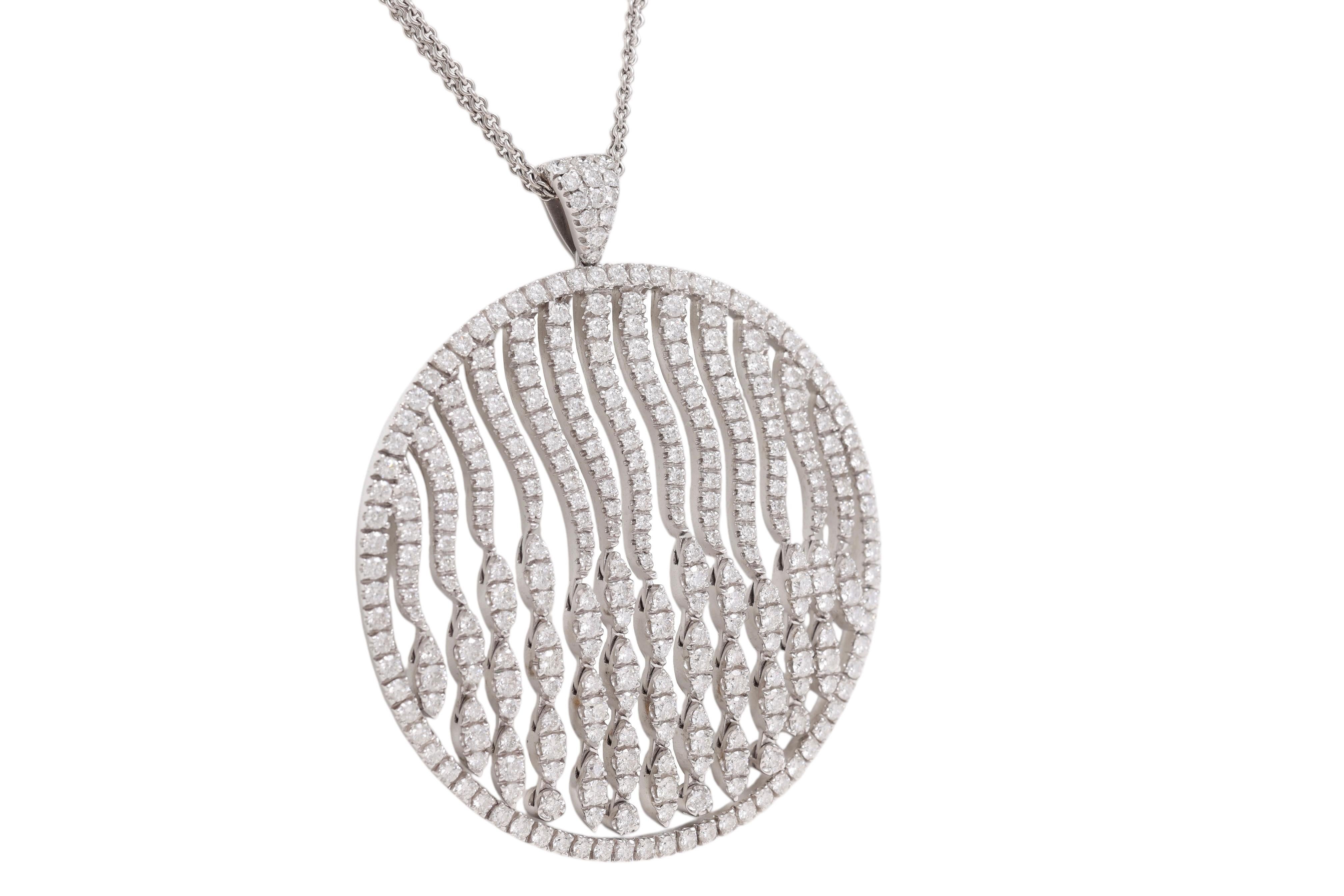 Crivelli Collier pendentif en or blanc 18 ct avec diamants et pièces mobiles Neuf - En vente à Antwerp, BE