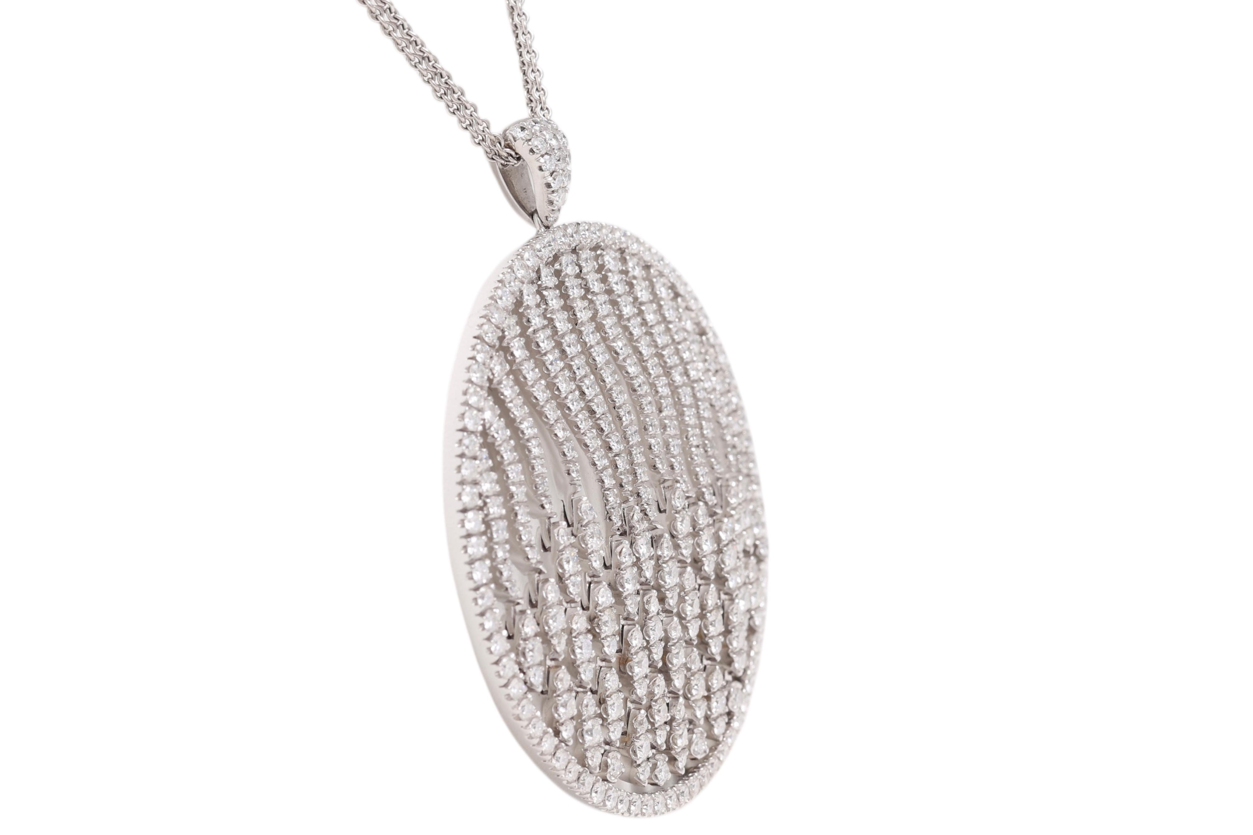 Crivelli Collier pendentif en or blanc 18 ct avec diamants et pièces mobiles Unisexe en vente