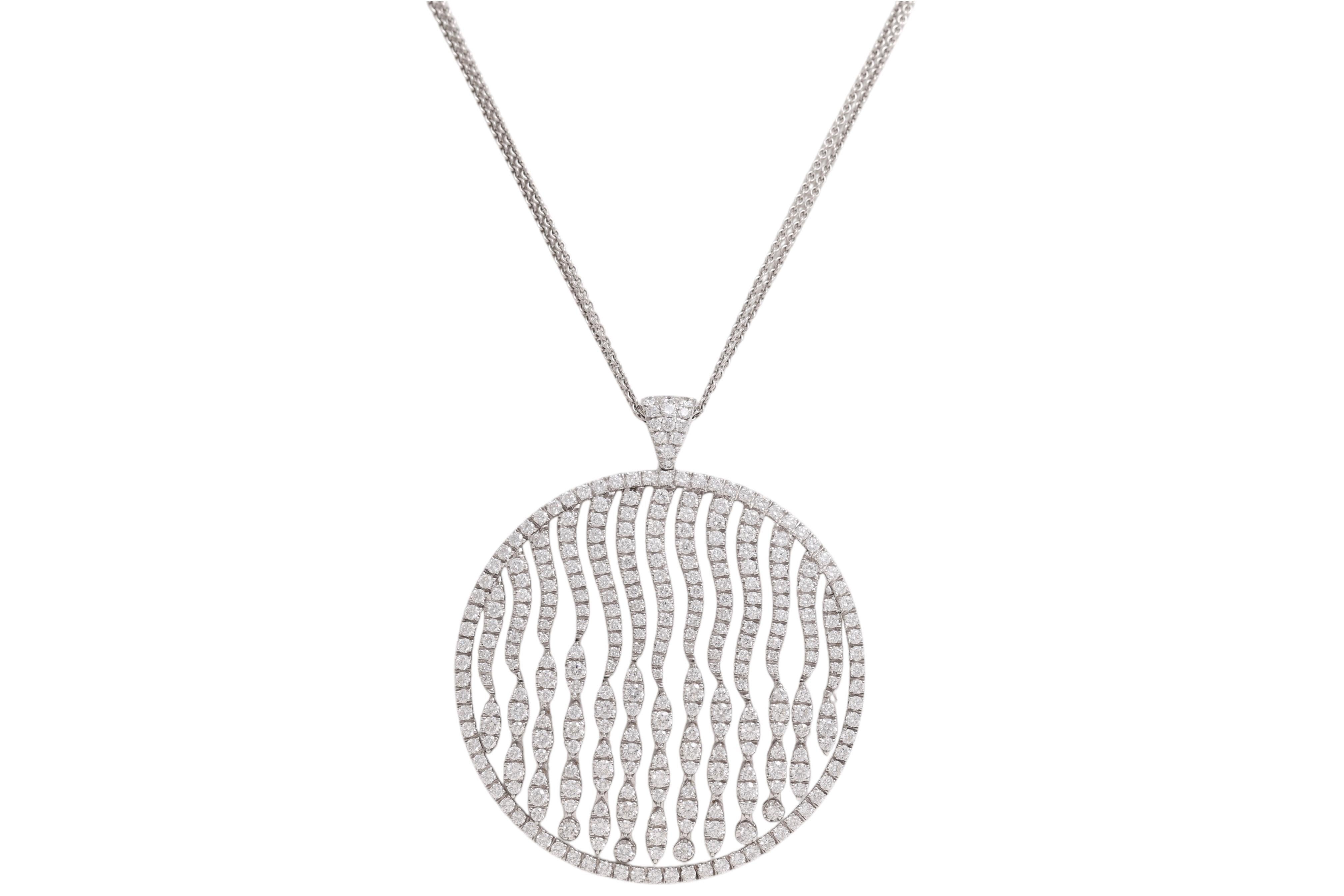 Crivelli Collier pendentif en or blanc 18 ct avec diamants et pièces mobiles en vente 1