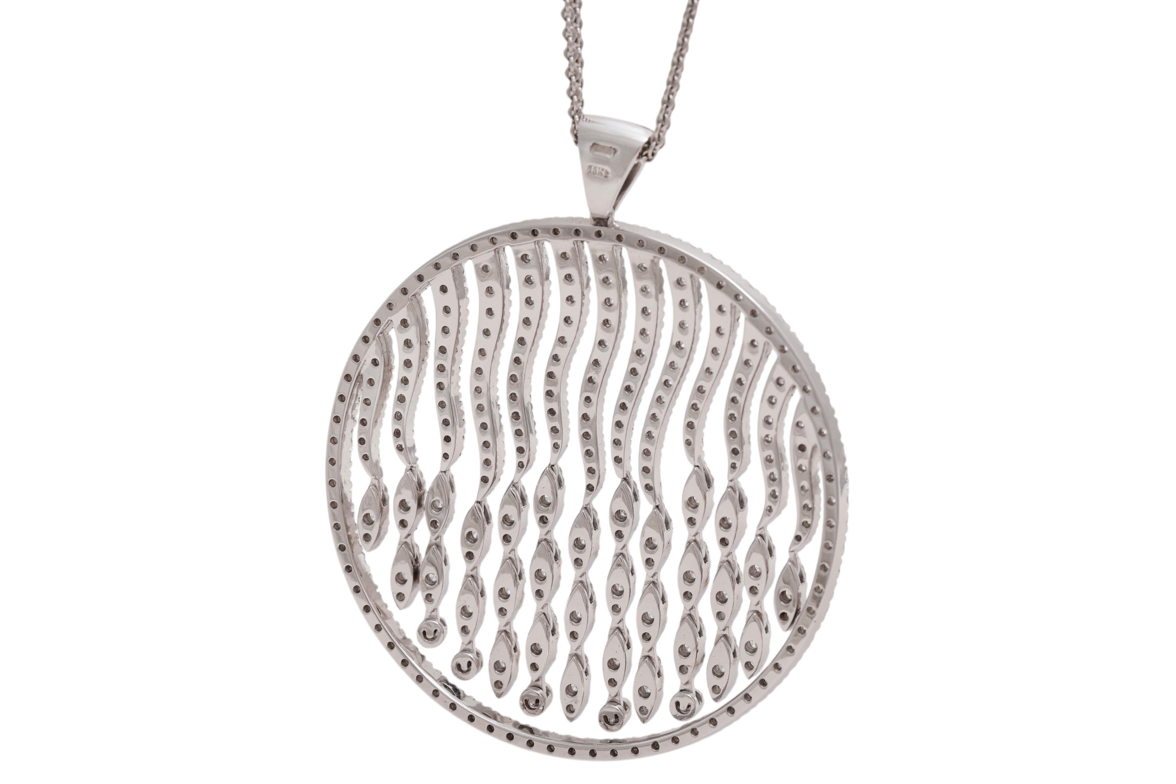Crivelli Collier pendentif en or blanc 18 ct avec diamants et pièces mobiles en vente 2