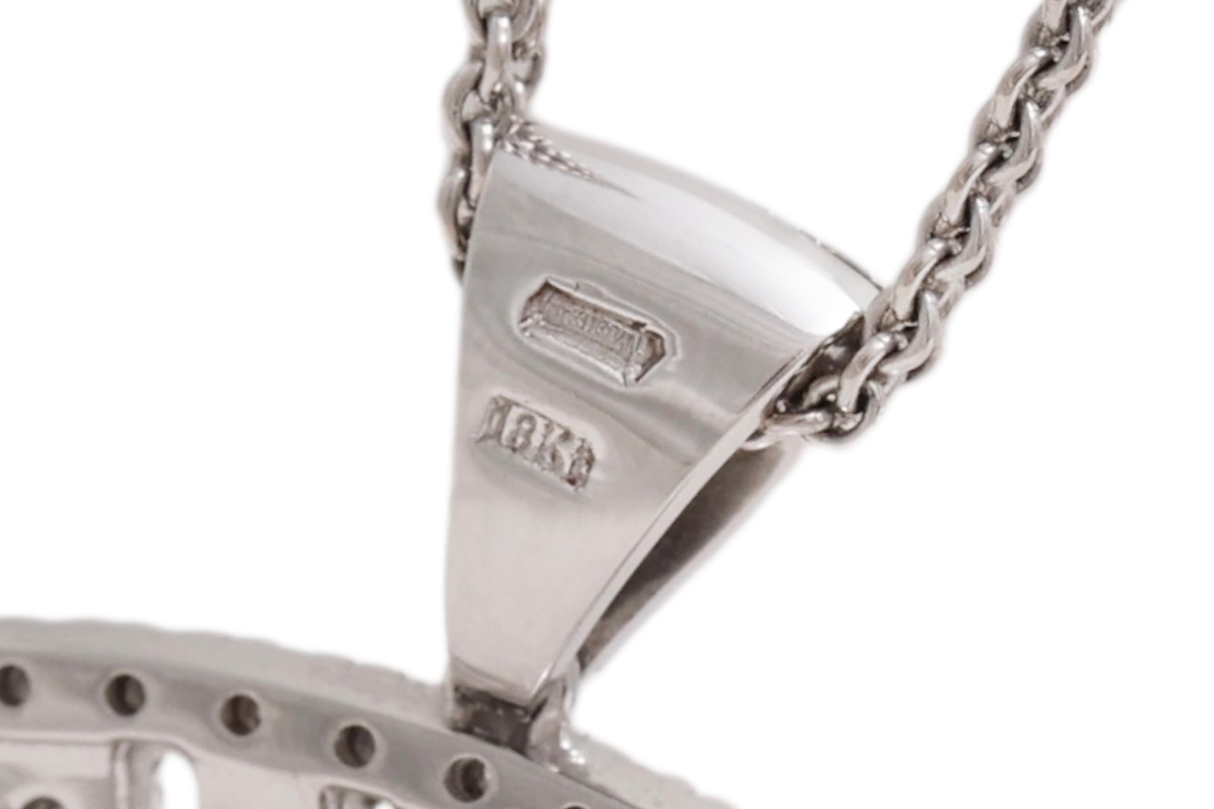 Crivelli Collier pendentif en or blanc 18 ct avec diamants et pièces mobiles en vente 3