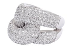 Crivelli 18 Kt White Gold Full Pavé Modern Knot Diamond Ring