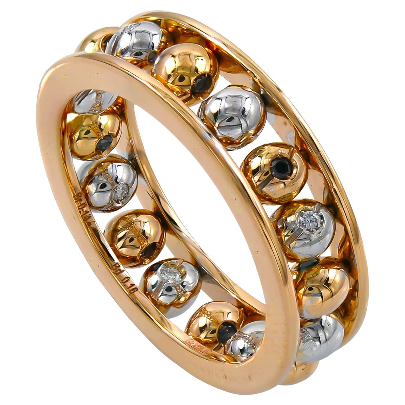 Crivelli 18K Gold Diamond Rolling Balls Ring For Sale