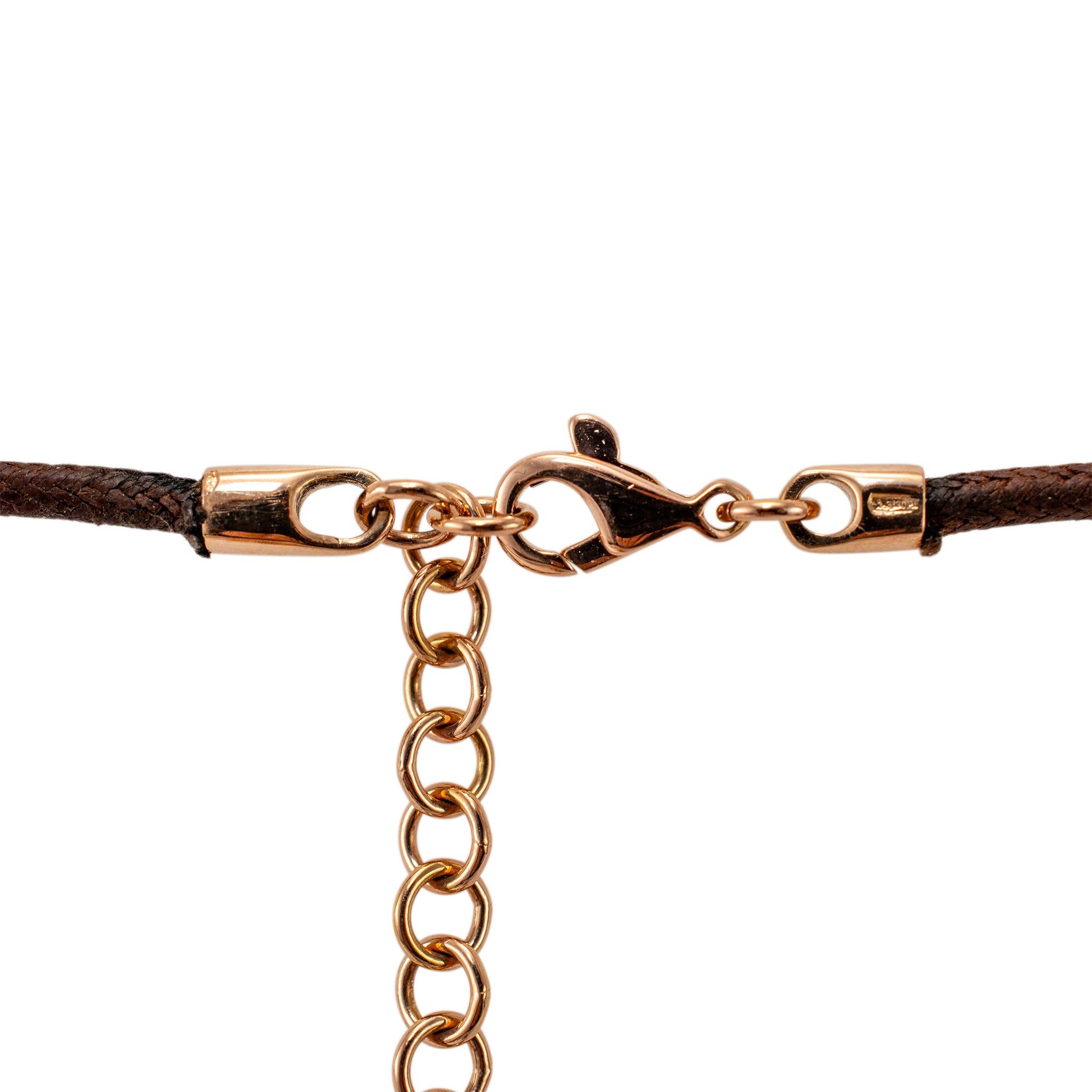 Taglio marquise Collana con ciondolo a forma di serpente con diamanti incastonati in oro rosa 18 carati di Crivelli in vendita