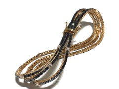 Crivelli 3-Row Black Diamond Tennis Bracelet Set in 18 Karat Rose Gold