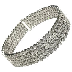 Crivelli 5 row tennis bracelet Bezel set diamonds 10.83 carat diamonds on 18k