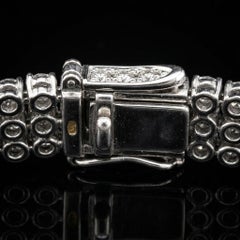 Crivelli 8-Karat-Diamant-Tennisarmband mit drei Reihen aus 18-karätigem Weißgold