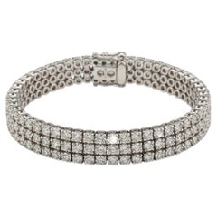 Crivelli 8-Karat-Diamant-Tennisarmband mit drei Reihen aus 18-karätigem Weißgold