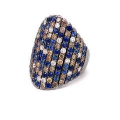 Crivelli Blue Sapphire and Multi Color Diamond Ring