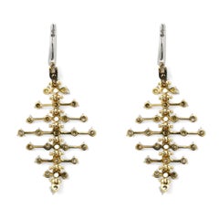 Crivelli Bushings Diamond Drop Chandelier Earrings 18K Yellow Gold 2.09Ctw