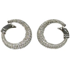 Crivelli C Shaped Diamond Earrings with 2.30 Carat Diamonds VS Clarity EF Color