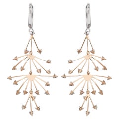 Crivelli Christmas Tree Diamond Drop Earrings 18K Rose & White Gold 2.75ctw