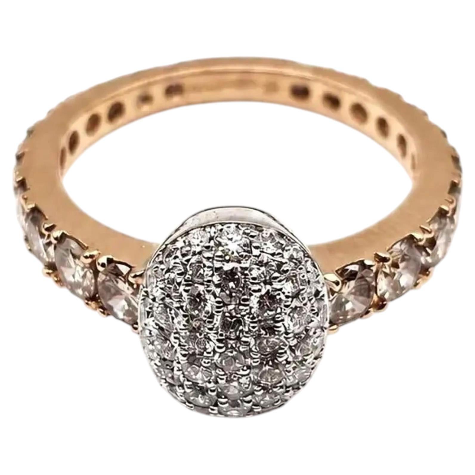 Anillo ovalado «Doomed» de Crivelli Girodito con diamantes blancos y marrones, en oro rosa de 18 quilates