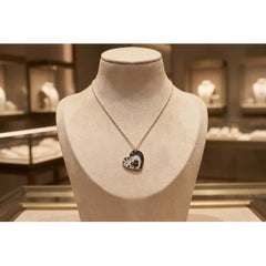 Collana con ciondolo Crivelli Heart Crooked Black & White Diamond in oro rosa 18 carati