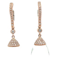Crivelli Italian 18k Gold Rock Crystal/Quartz w/ Diamonds Teardrop Earrings