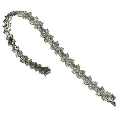 Crivelli italian made diamond tennis bracelet marquise and round diamonds 18kt