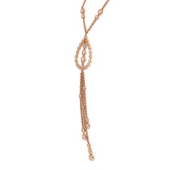 Crivelli Natural Diamond Rolo With Castonins Necklace 18K Rose Gold 1.70cttw