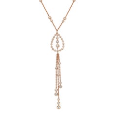 Crivelli Natural Diamond Rolo With Castonins Necklace 18K Rose Gold 1.70cttw