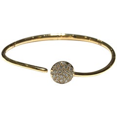 Crivelli Pave Disc Bangle with Diamonds in 18 Carat P/G