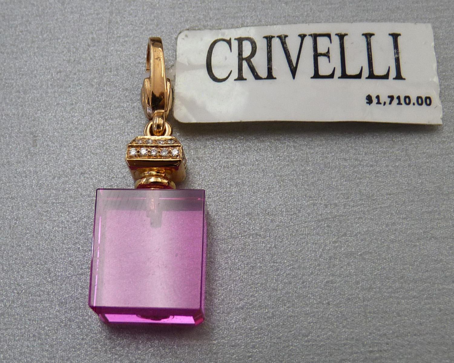 Round Cut Crivelli Perfume Bottle Pendant For Sale