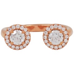 Crivelli Rose Gold Diamond Open Ring