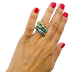 Crivelli Schlange Ring 18k Gold Emaille Edelsteine