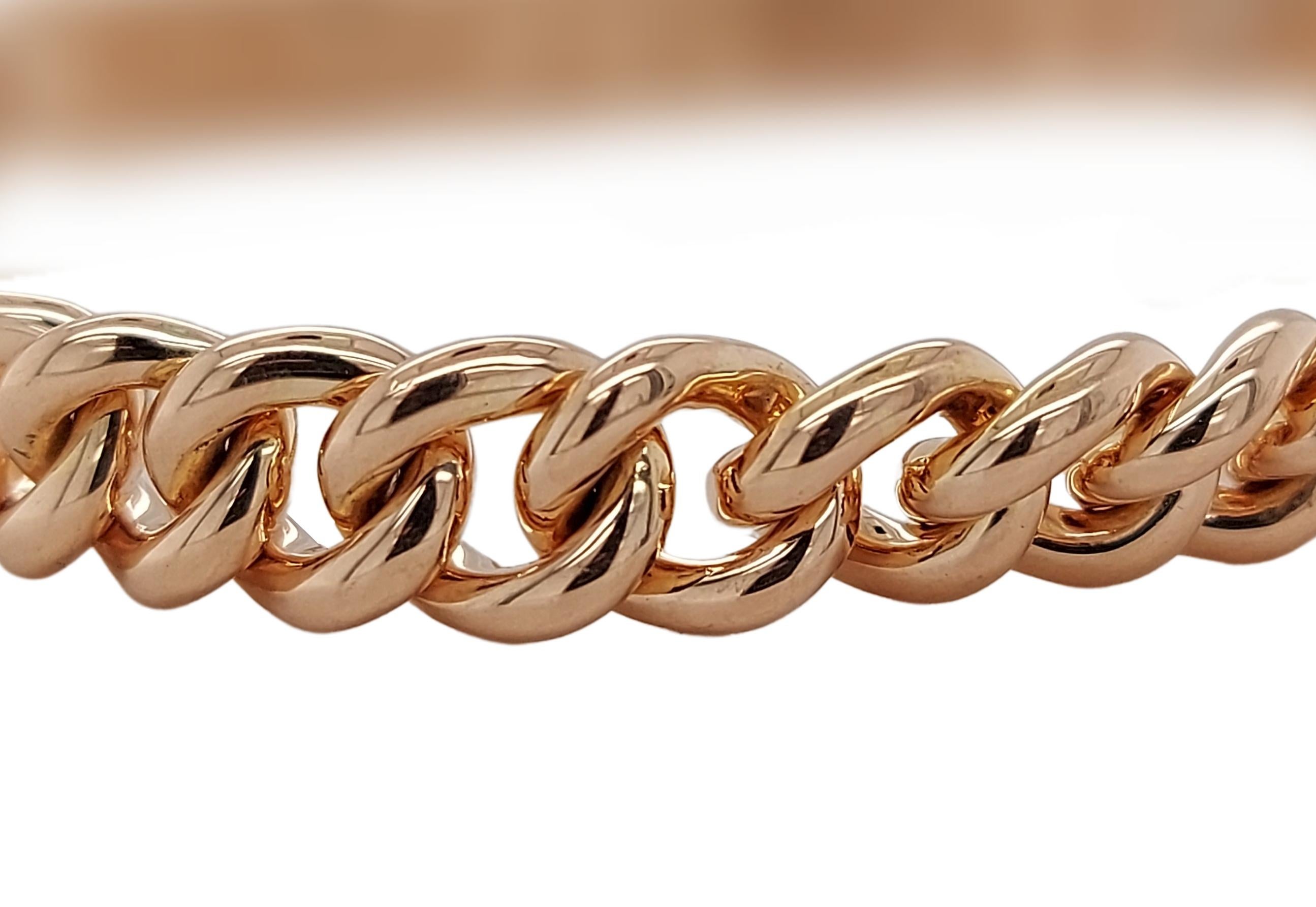 Crivelli Stunning 18kt Rose Gold Bracelet with 2.46 Ct Pavé Set Diamonds In New Condition For Sale In Antwerp, BE