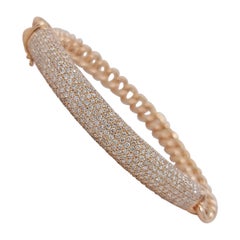 Superbe bracelet Crivelli en or rose 18 carats avec 2,46 carats de diamants sertis en pavage