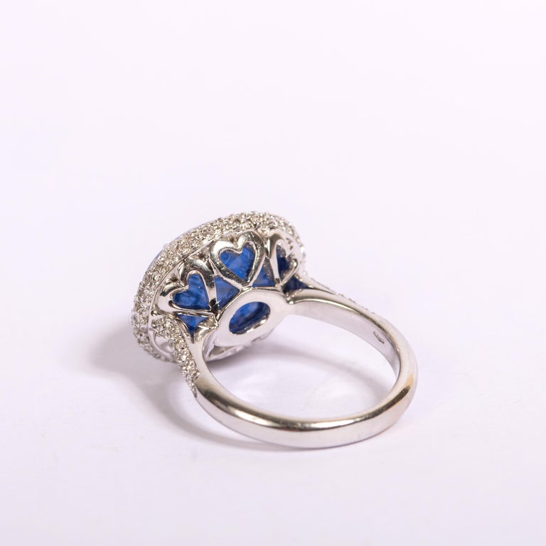 Crivelli White Gold 14.85 Carat Sapphire Cabochon, Diamonds Cocktail ...