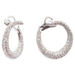 Crivelli White Gold 2.11 Carat Diamonds Pave Earrings