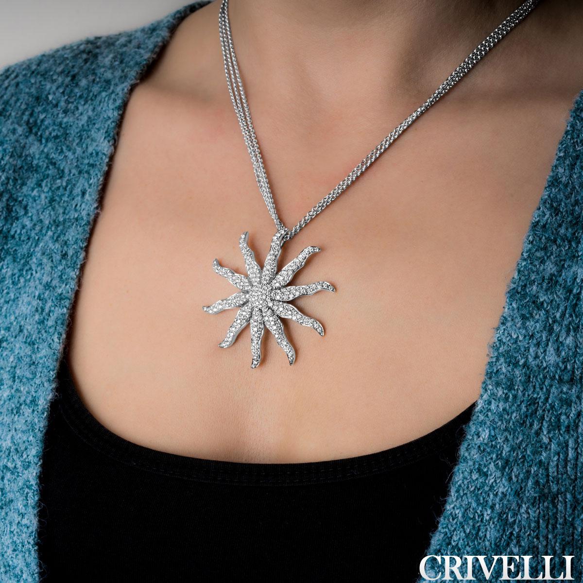 Crivelli White Gold Diamond Sun Pendant 4.60ct TDW In Excellent Condition In London, GB