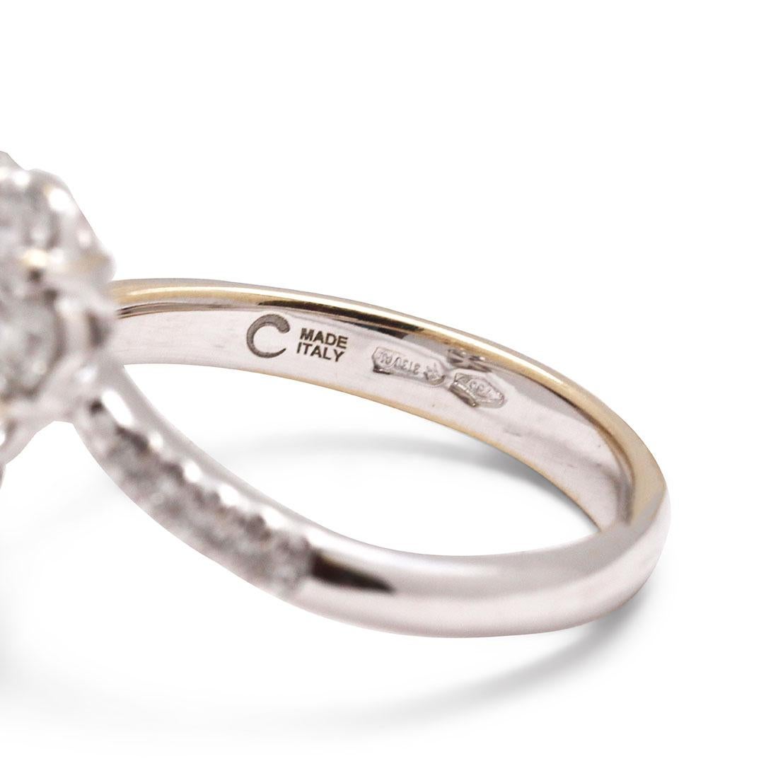 Women's or Men's Crivelli White Gold Diamond Floral Ring