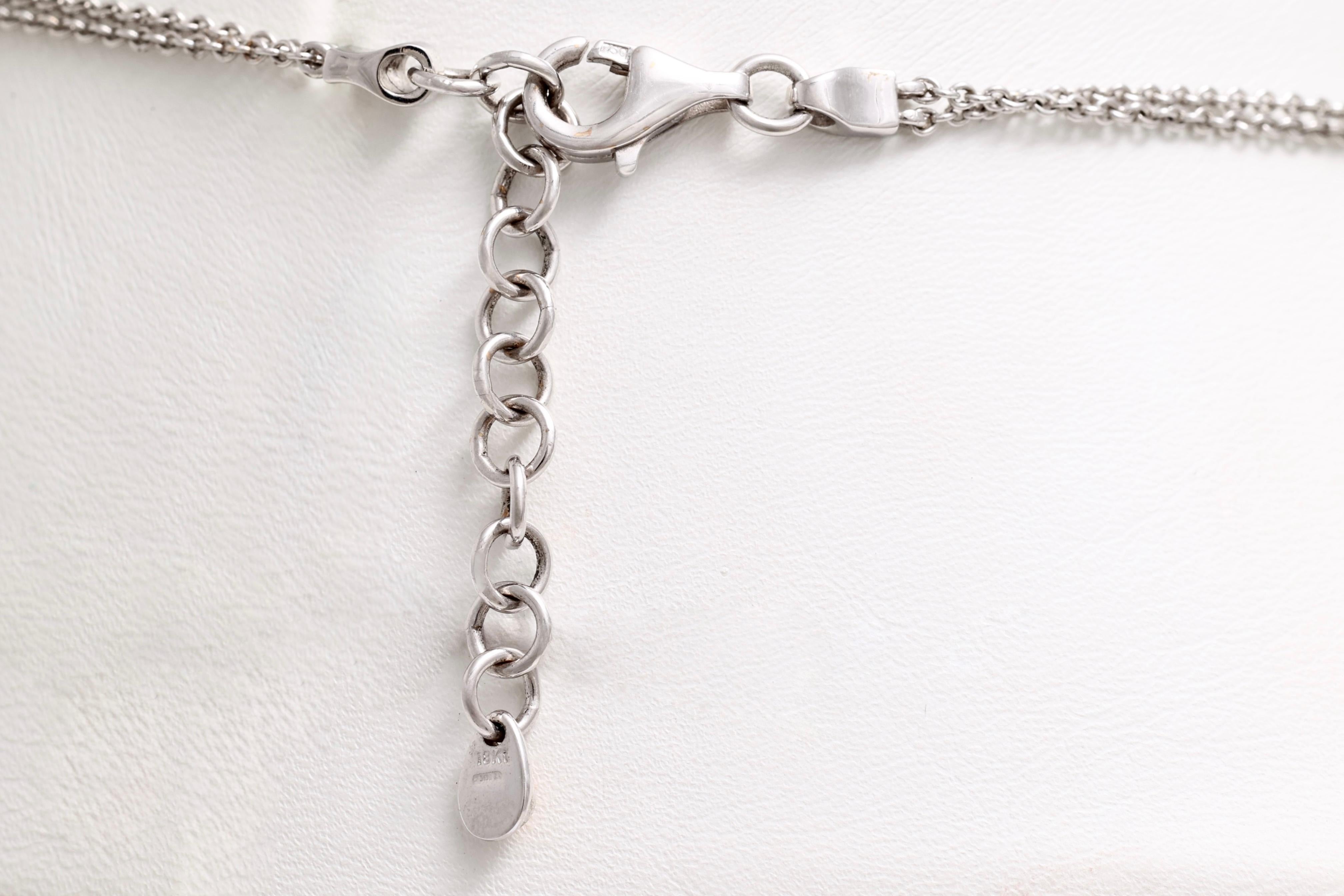 Crivelli White Gold Pearl & Diamonds Pendant / Necklace For Sale 3