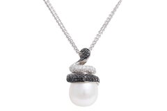 Crivelli White Gold Pearl & Diamonds Pendant / Necklace