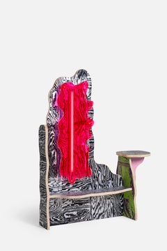 CRLL#125 / Small Library with Light / Colorful Wood Screenprinted by Hand