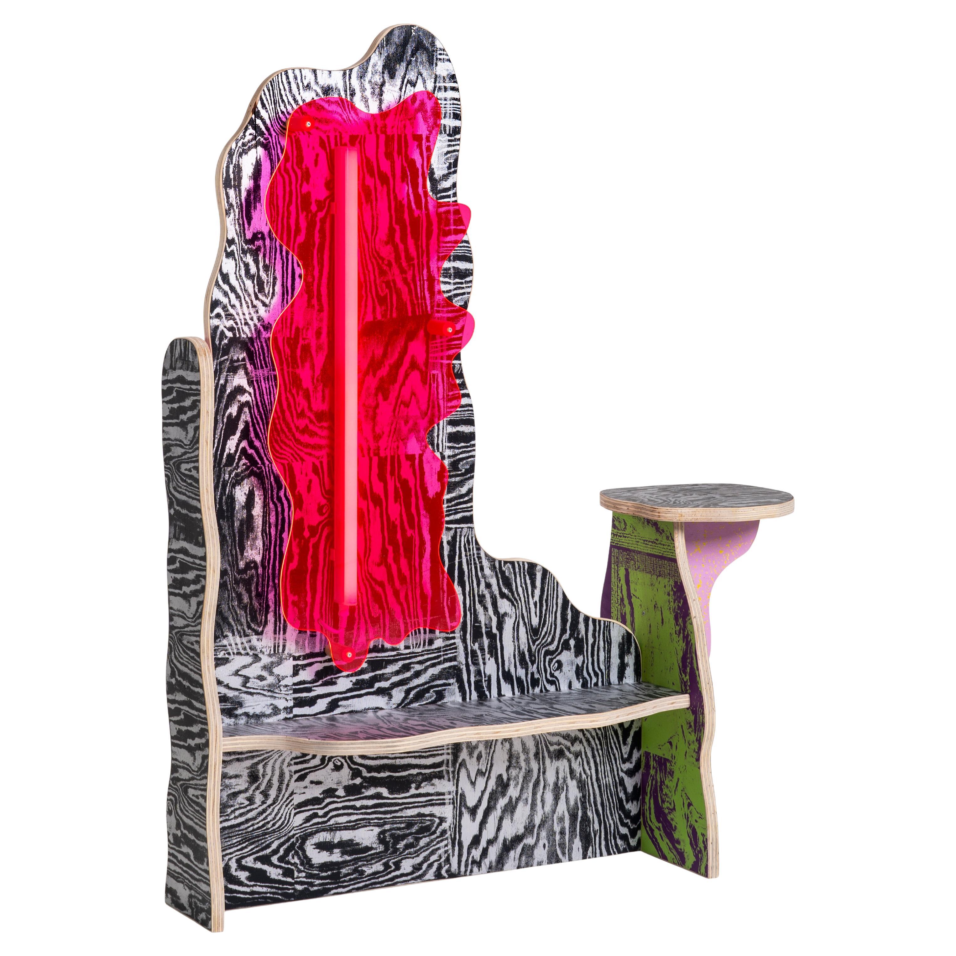 CRLL#125 / Small Library with Light / Colorful Wood Screenprinted by Hand