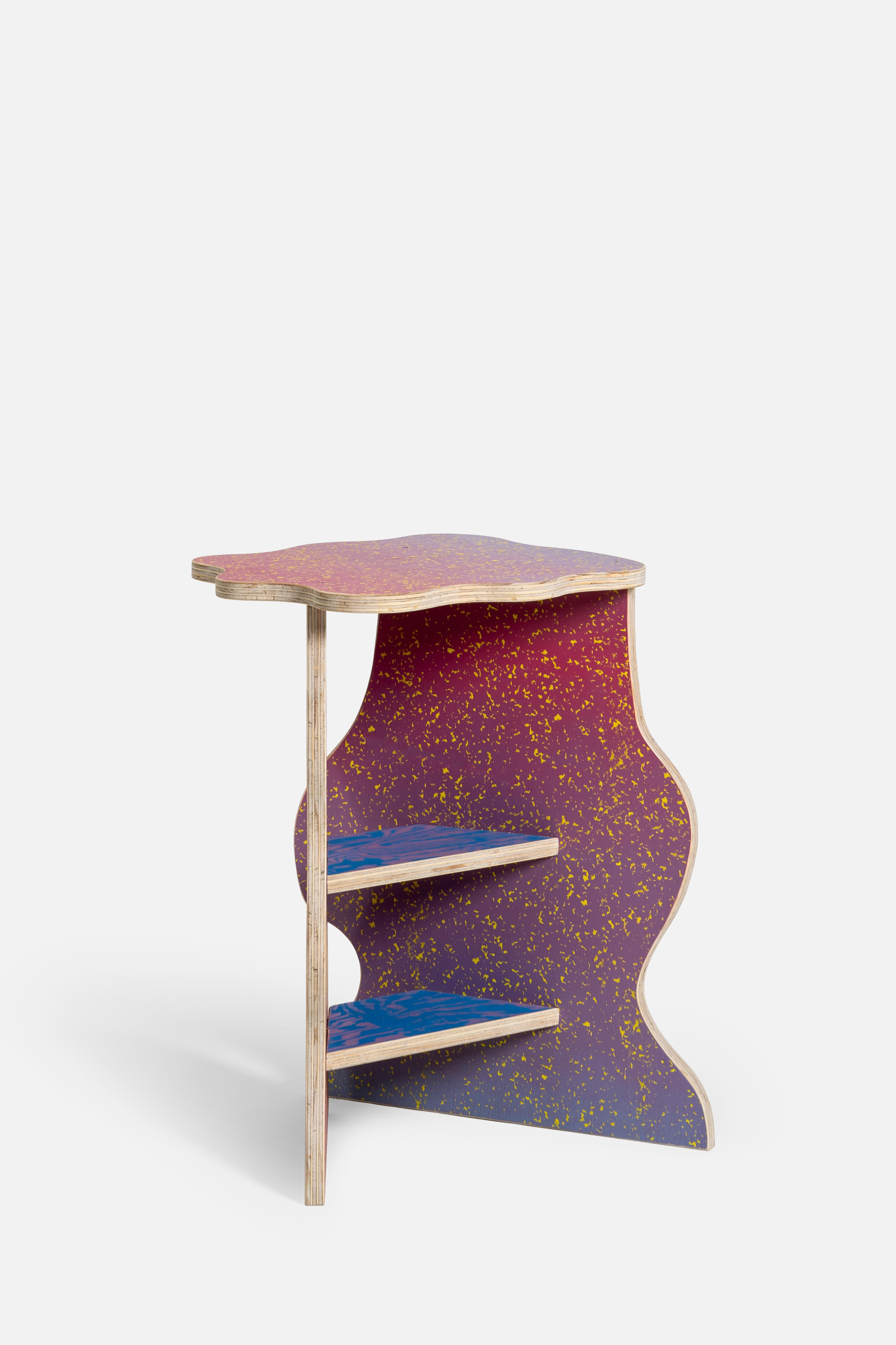 This coffee table is a one-of-a-kind piece, designed and crafted in 2024 by the duo Edizioni Brigantino.
Their practice is a vibrant and playful fusion of contemporary art and design. The work is made using Chilean pine plywood as a base, adorned
