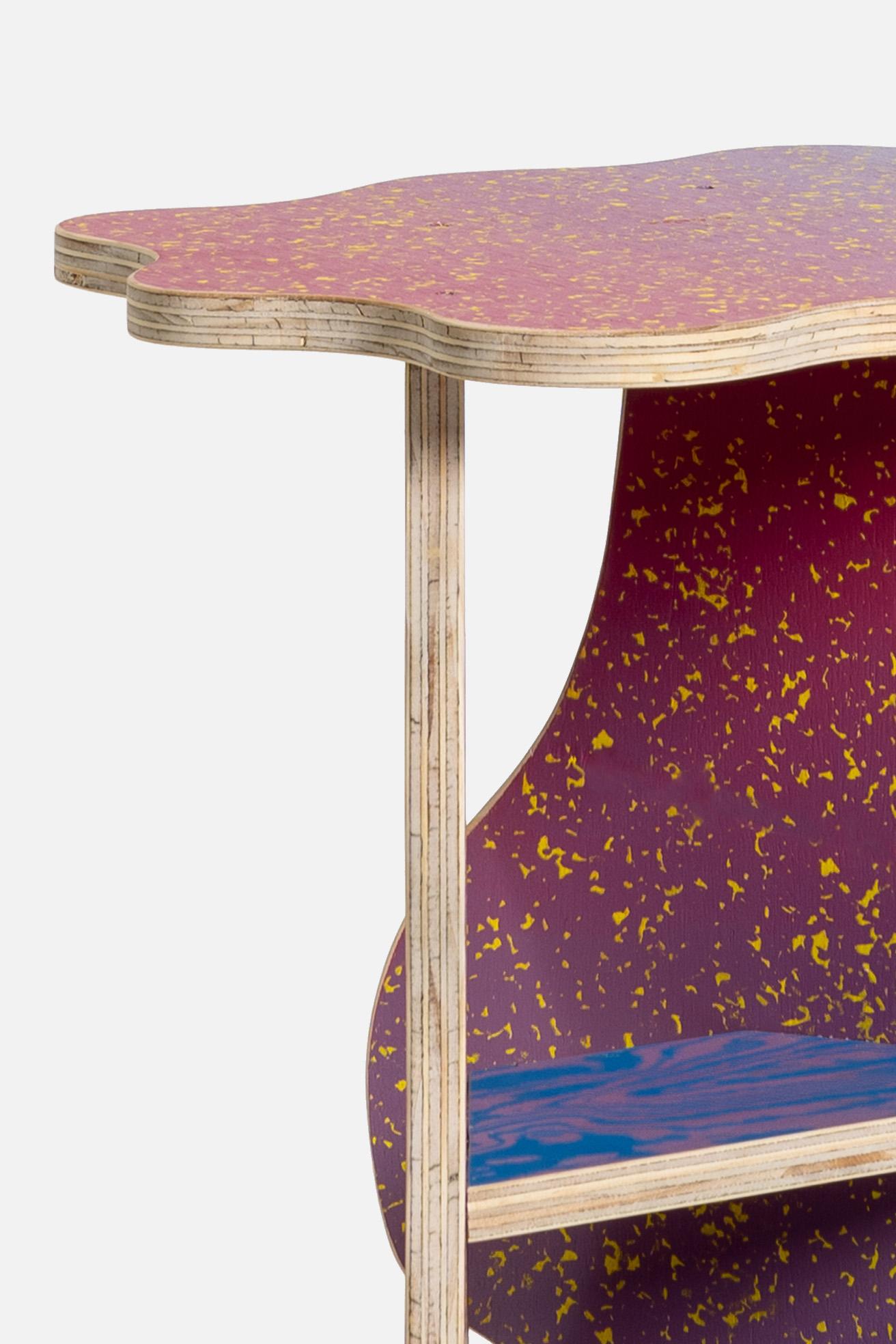 CRLL#126 / Coffee Table - Bookshelf / Colorful Wood Screenprinted by Hand In New Condition For Sale In Vicenza, IT