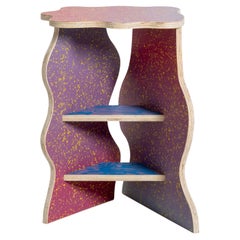CRLL#126 / Tavolino - Libreria / Wood colorato serigrafato a mano