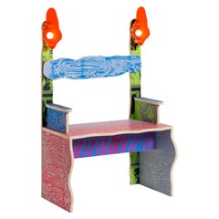 CRLL#128 / Library-Bench mit Lights / Buntes Holz im Handsiebdruck