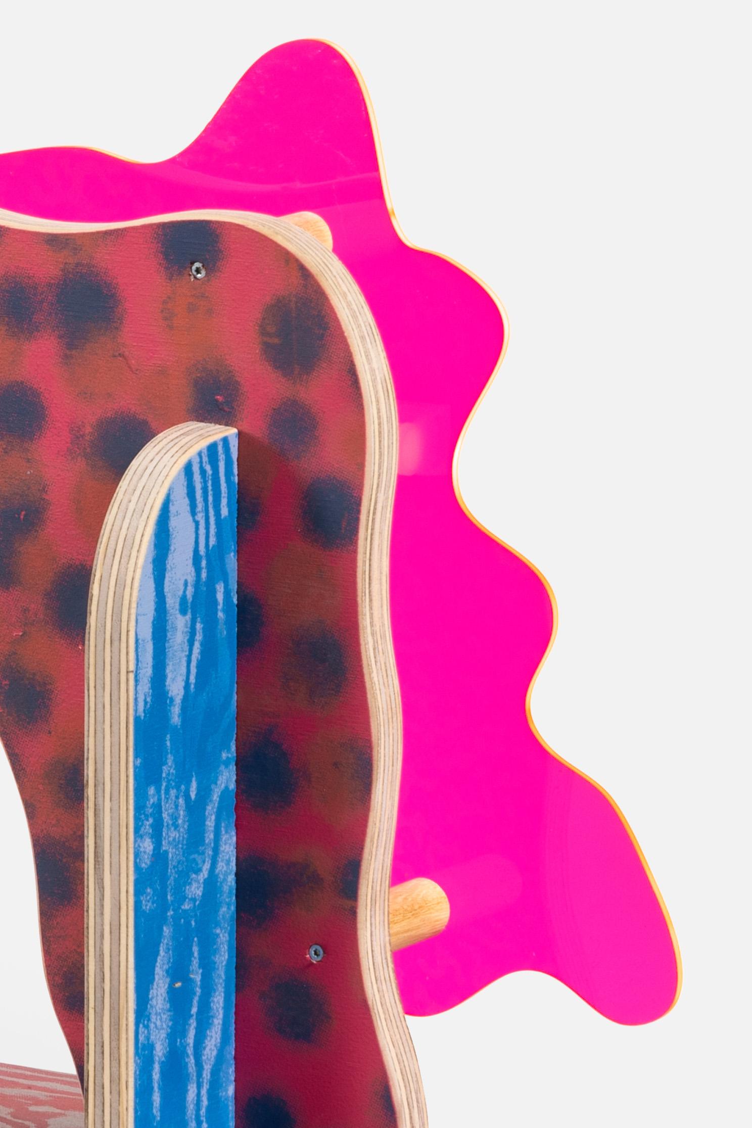 CRLL#129 / Table Light / Colorful Wood Screenprinted by Hand In New Condition For Sale In Vicenza, IT