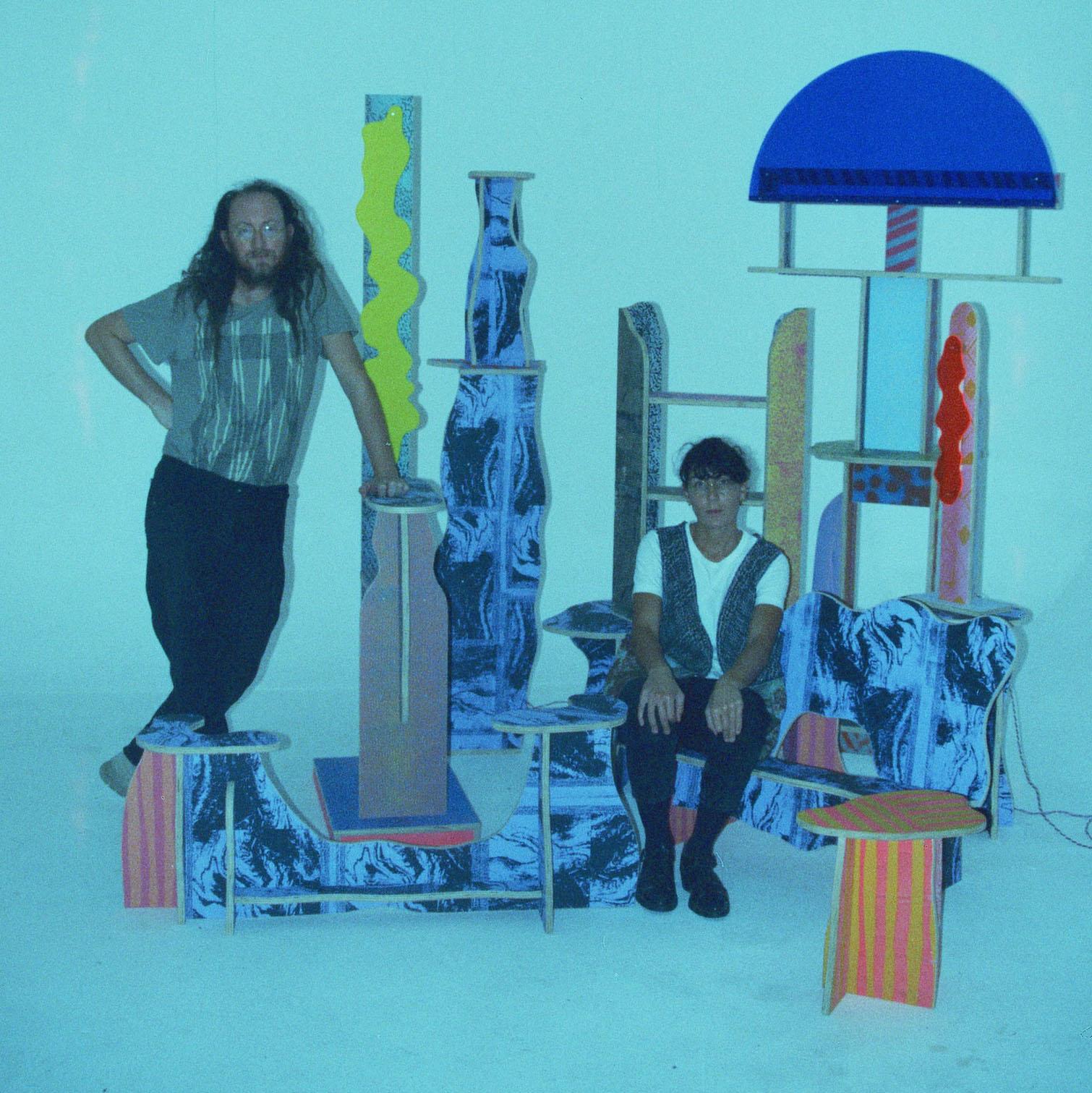 Plexiglass CRLL#129 / Table Light / Colorful Wood Screenprinted by Hand For Sale