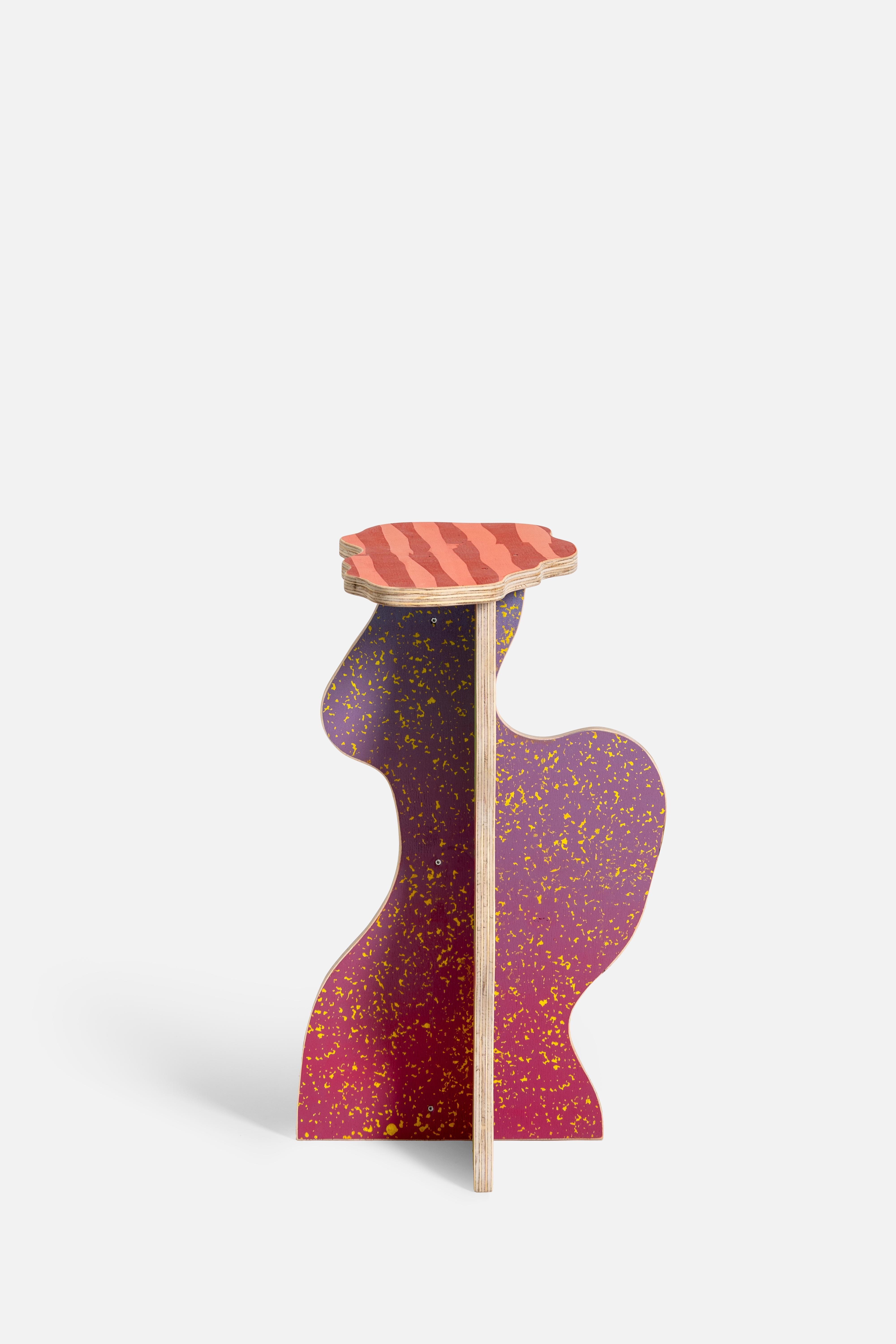CRLL n°137 / Tabouret / Impression colorée de soie sur contreplaqué Neuf - En vente à Vicenza, IT