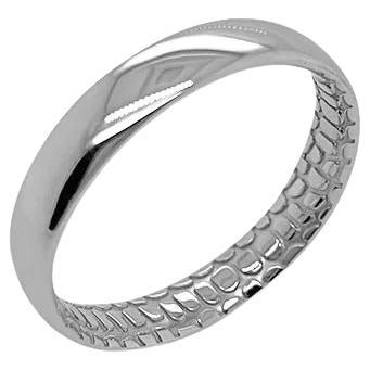 Alliance en or blanc 18 carats et croco