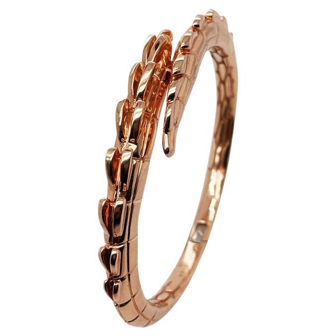 Croc Tail Cuff Bangle in 18ct Rose Gold For Sale