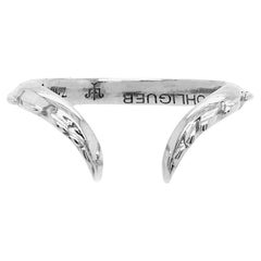 Alianza de Boda Cola de Cocodrilo Bifurcada en Oro Blanco de 18 ct