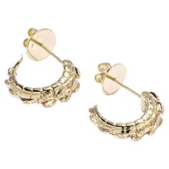 Croc Tail Hoops in 18ct Yellow Gold with Yellow Diamonds