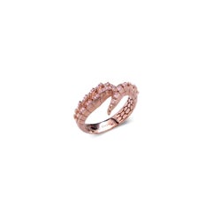 Anillo Cola de Cocodrilo en Oro Rosa de 18 ct con Diamantes Argyle Rosa