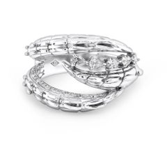 Croc Tail Ring Pear Cut Diamonds in 18ct White Gold